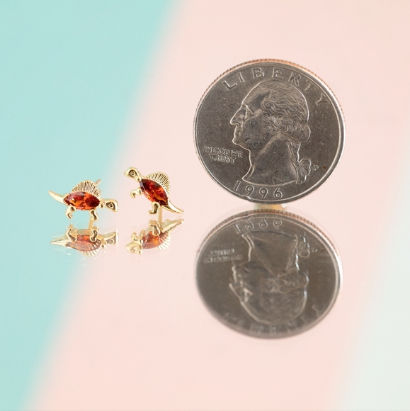 Red Dinosaur Earrings (S925) - Only 5 left! - Picture 7 of 7